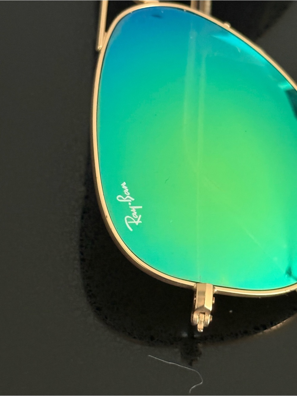 Ray-Ban Aviator Sunglasses - Green Blue Mirrored Lenses *authentic*